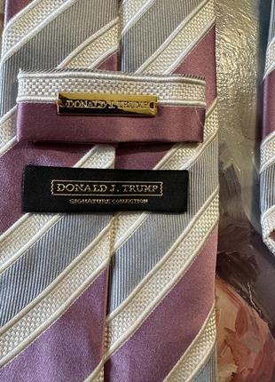 Краватка шовк donald trump signature purple gray white silk tie