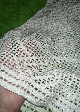 Плетена білосніжна майка з широкими проймами , пляжна2 фото