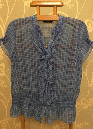 Очень красивая и стильная брендовая блузка в клетку 20.