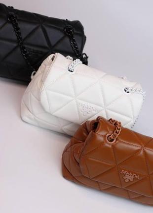 Женская сумка prada nappa spectrum white, женская сумка, сумка прада белого цвета5 фото