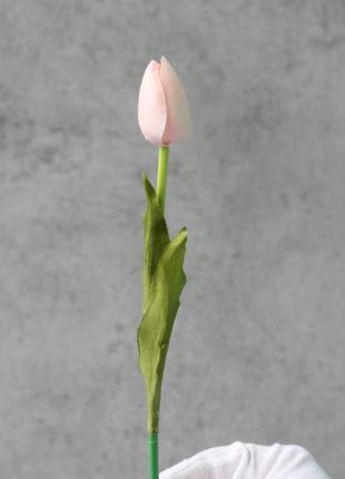 Искусственная ветвь тюльпана, цвет розовая пудра, 48 см. цветы премиум-класса для интерьера, декора, фтозоны