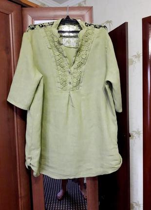 Шикарна блуза льняна, туніка, сорочка