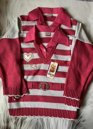 Кофта рубашка обманка на девочку 7-8 р и 9-10 лет