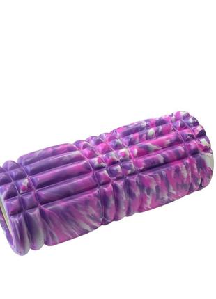 Масажний ролик grid roller для спини та тіла мфр 33 см рожево-фіолетовий