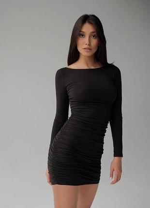 Жіноча сукня з резинками по боках7 фото