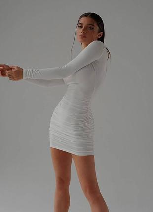 Жіноча сукня з резинками по боках5 фото