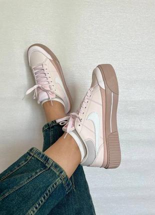 Кеды женские nike court legacy lift light soft pink4 фото