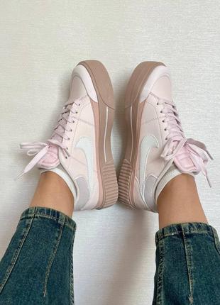 Кеды женские nike court legacy lift light soft pink3 фото