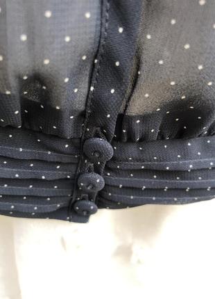 Легка,шифонова блуза в горошок,сорочка,2 фото