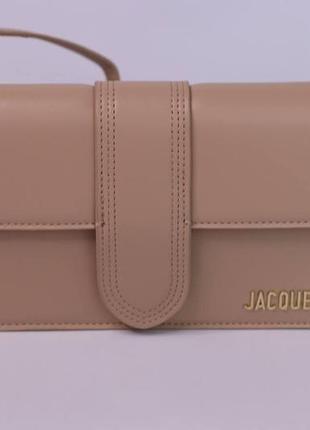 Женская сумка jacquemus le bambino long beige, женская сумка, брендовая сумка жакмюс, бежевого цвета