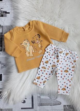 Комплект primark disney 0-3 м. свитшот + леггинсы