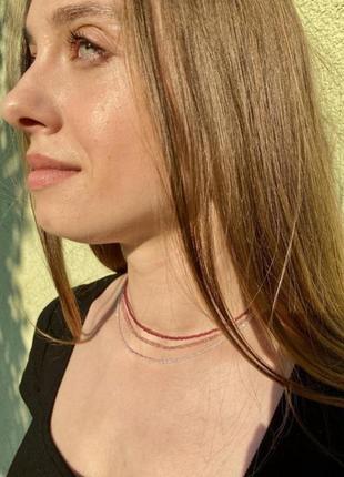 Шпинель чокер, шпинель из натуральных камней, чокер на шею, ожерелье на шею3 фото