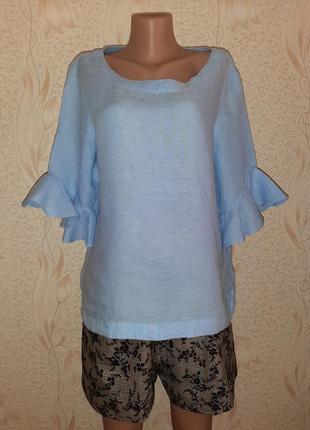 Льняная блуза с воланом  р.161 фото