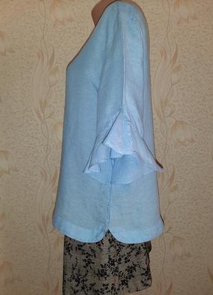 Льняная блуза с воланом  р.164 фото