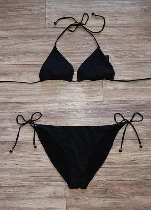 Черный купальник с прошвой р.12