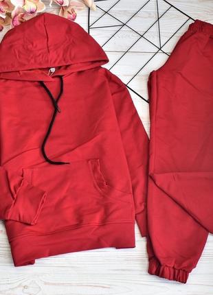 Костюм на дівчинку червоний двохнитка петля🔥щільна тканина на осінь супер якість рекомендую