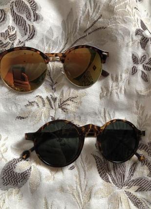 Очки окуляры солнцезащитные сонцезахисні лео леопардові леопард чорні черні стиль zara2 фото