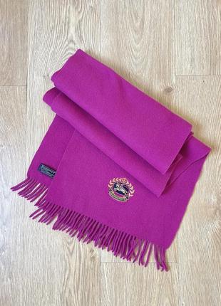 Яркий винтажный шарф burberrys цвета фуксии, оригинал
