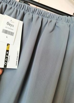 Летняя юбка шифон на подкладе в наличии цвет серый-пепел и коричневый-мокко замеры** размер m талия2 фото