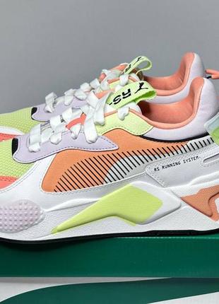 Женские кроссовки puma rs-x mis wns – us 9,5р eur 40,5р бело-оранжево-салатовые3 фото