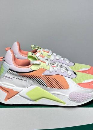 Женские кроссовки puma rs-x mis wns – us 9,5р eur 40,5р бело-оранжево-салатовые6 фото