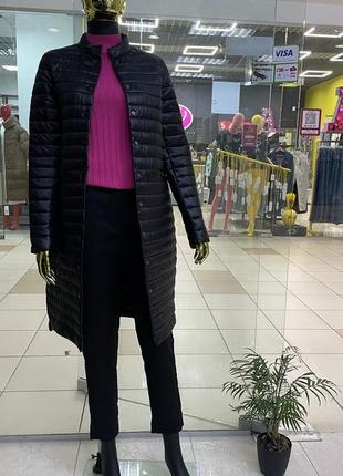 Плащ стьобаний чорний rufuete/ куртка стьобана довга