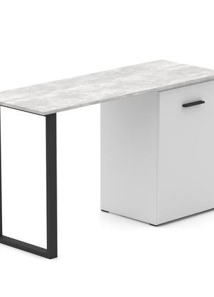 Стол-трансформер hobana loft белый и бетон с ящиками. столы смарт раскладные. компьютерный письменный для дома4 фото