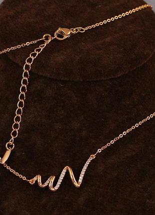 Набор  xuping jewelry цепь с кулоном фигурное катание 40 см добор 5 см золотистый