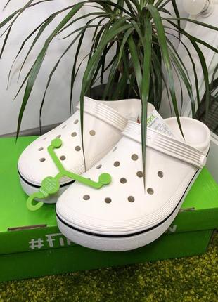 Crocs crocband court white крокс унисекс белые, мужские кроксы, женские крокс крокбенд1 фото