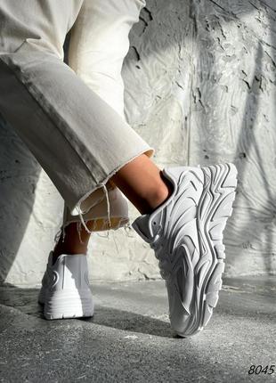 Белые очень крутые кроссовки эко10 фото