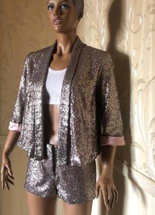Ошатний костюм в паєтках, primark, розмір l-xl