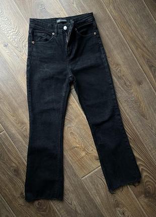 Черные прямые джинсы zara, плотный джинс, но тянется с следами выварки4 фото