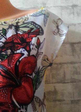 Асиметричная яркая блуза туника  италия5 фото