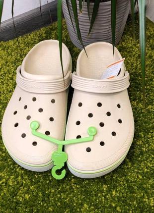 Crocs crocband court bone крокс унісекс молочные, бежевые, мужские кроксы, женские крокс крокбенд3 фото