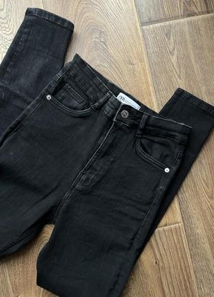 Идеальные черные слим джинсы оригинал zara, джинсы зара!!5 фото