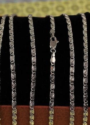 Цепь xuping jewelry улитка с огранкой 50 см 3 мм серебристая
