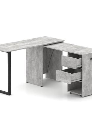 Стол-трансформер hobana loft бетон с ящиками. столы смарт раскладные. компьютерный письменный для дома и офиса3 фото