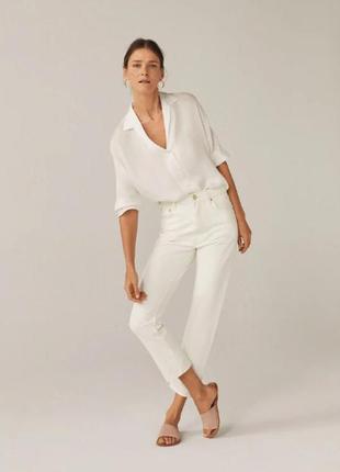 Джинсы, мом джинс, мом слим, mom slim, штаны, белые, манго, mango