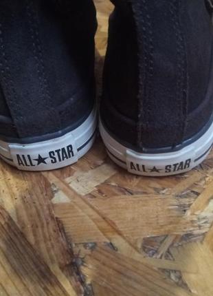 Зимние кожаные замшевые меховые ботинки ботинки converse all star5 фото