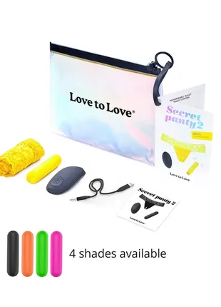 Вібротрусики love to love secret panty 2 jaune-fluo