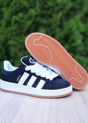 Женские кроссовки adidas campus white black адидас кампус белого с черными цветами5 фото