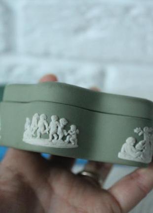 Wedgwood jasperware vintage green trinket box дуже гарна колекційна скринька2 фото