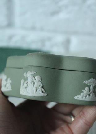 Wedgwood jasperware vintage green trinket box дуже гарна колекційна скринька3 фото