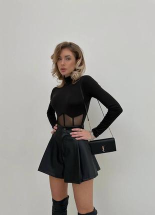 Якісні матові шкіряні шорти