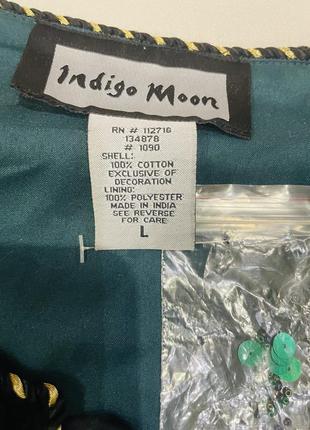 Эксклюзивный бархатный пиджак жакет бренда indigo moon вышивка размер 40 l5 фото