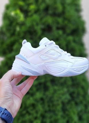 Женские кроссовки nike m2k tekno white obsidian найк белого с серым цветами2 фото