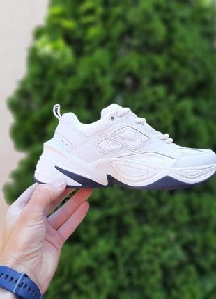 Женские кроссовки nike m2k tekno beige найк бежевого цвета2 фото