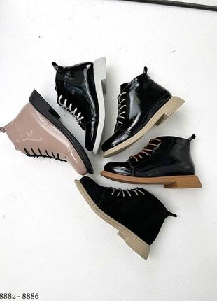 Ботинки, черные, натуральная лакированная кожа8 фото