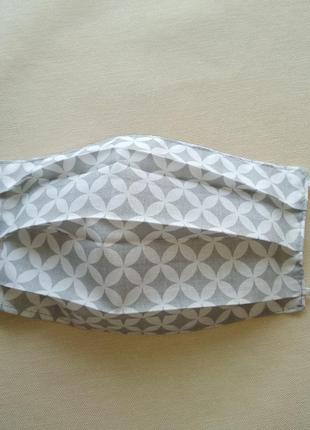 Мужская, женственная серая маска с ромбиками, из хлопка