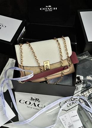 Сумка кросс боді premium coach lane shoulder bag in colorblock signature canvas